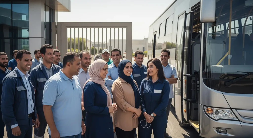 أفضل خدمات النقل المؤسسي للشركات والمصانع في مصر من شركة نقلكو