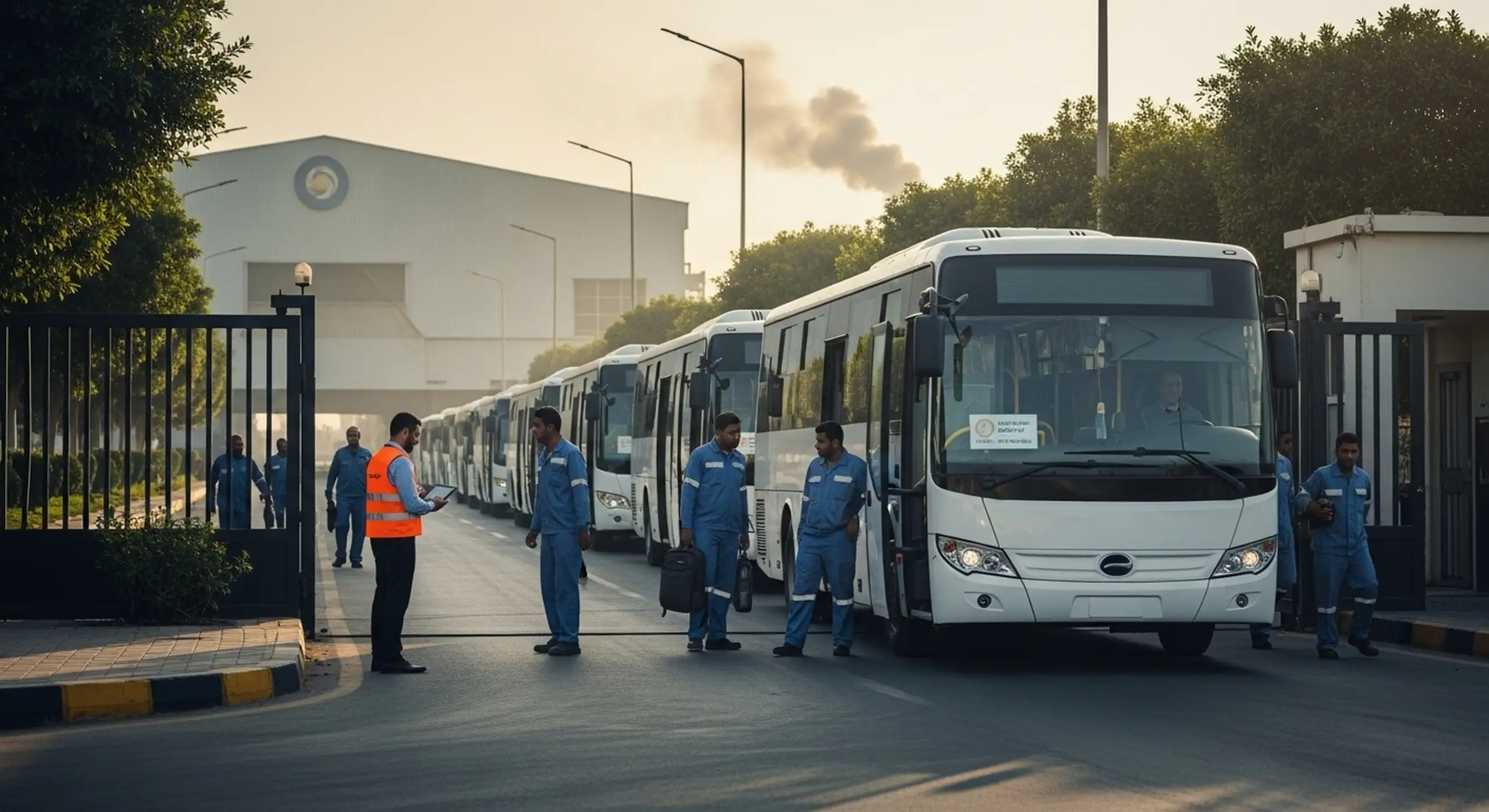 خدمات نقلكو في نقل العمال والموظفين للشركات والمصانع 